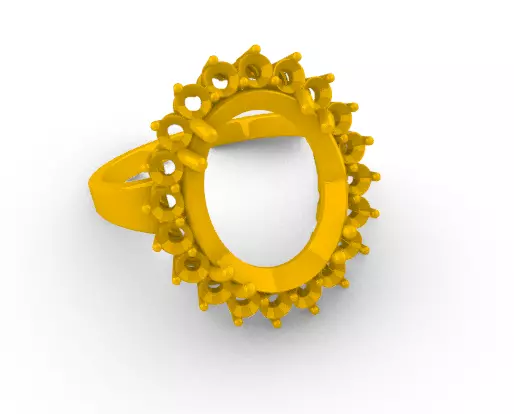Anillo piedra oval ring 13x10 SM 3D print model