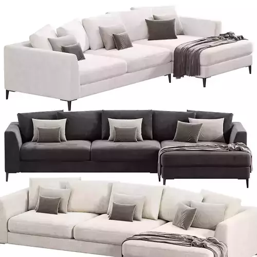 Meridian large chaise sofa