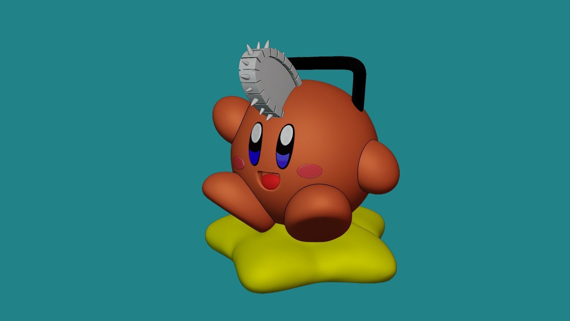 kirby Chainsaw man Crossover 3D print model_4