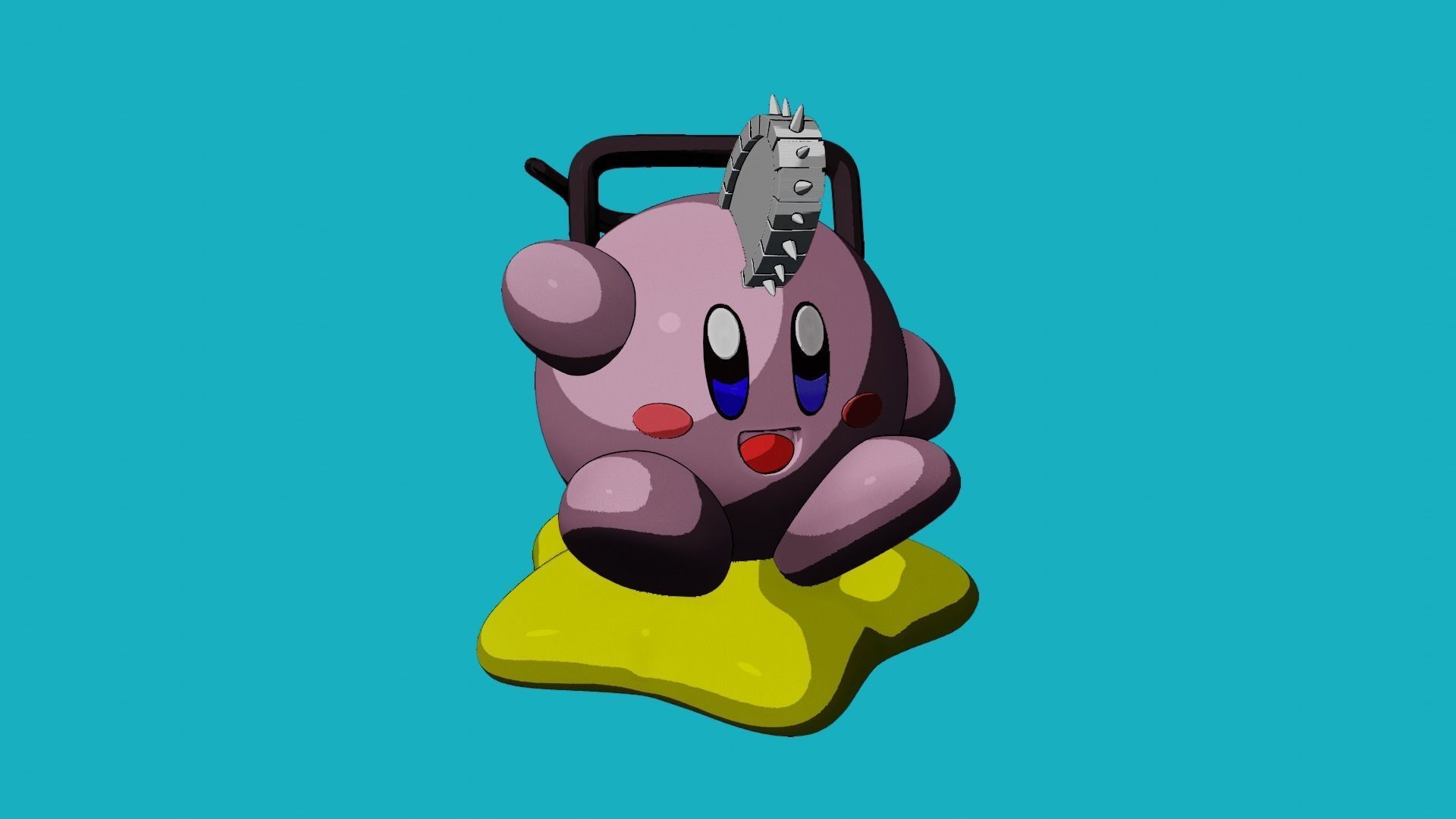 kirby Chainsaw man Crossover 3D print model_3