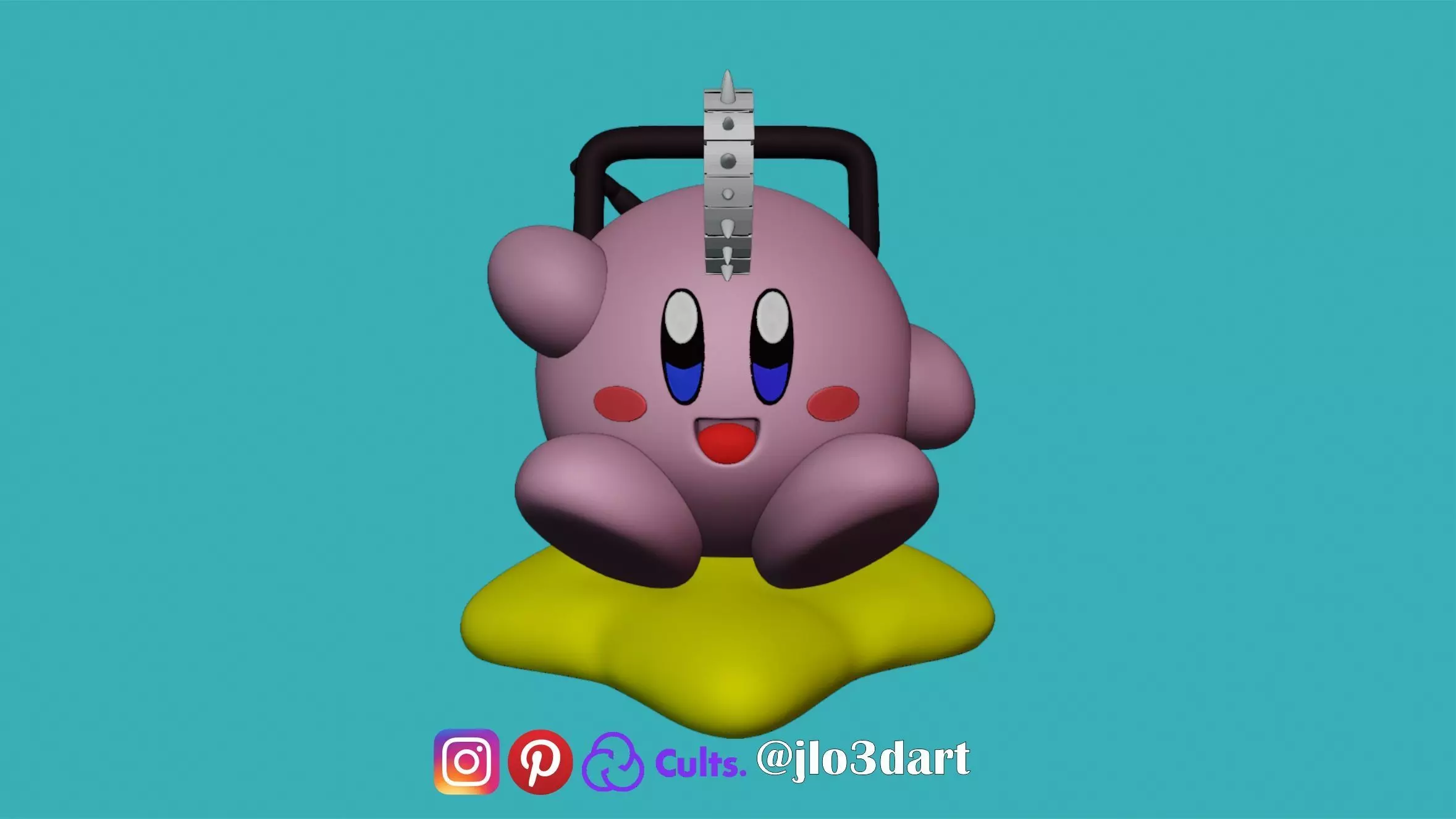 kirby Chainsaw man Crossover 3D print model_0