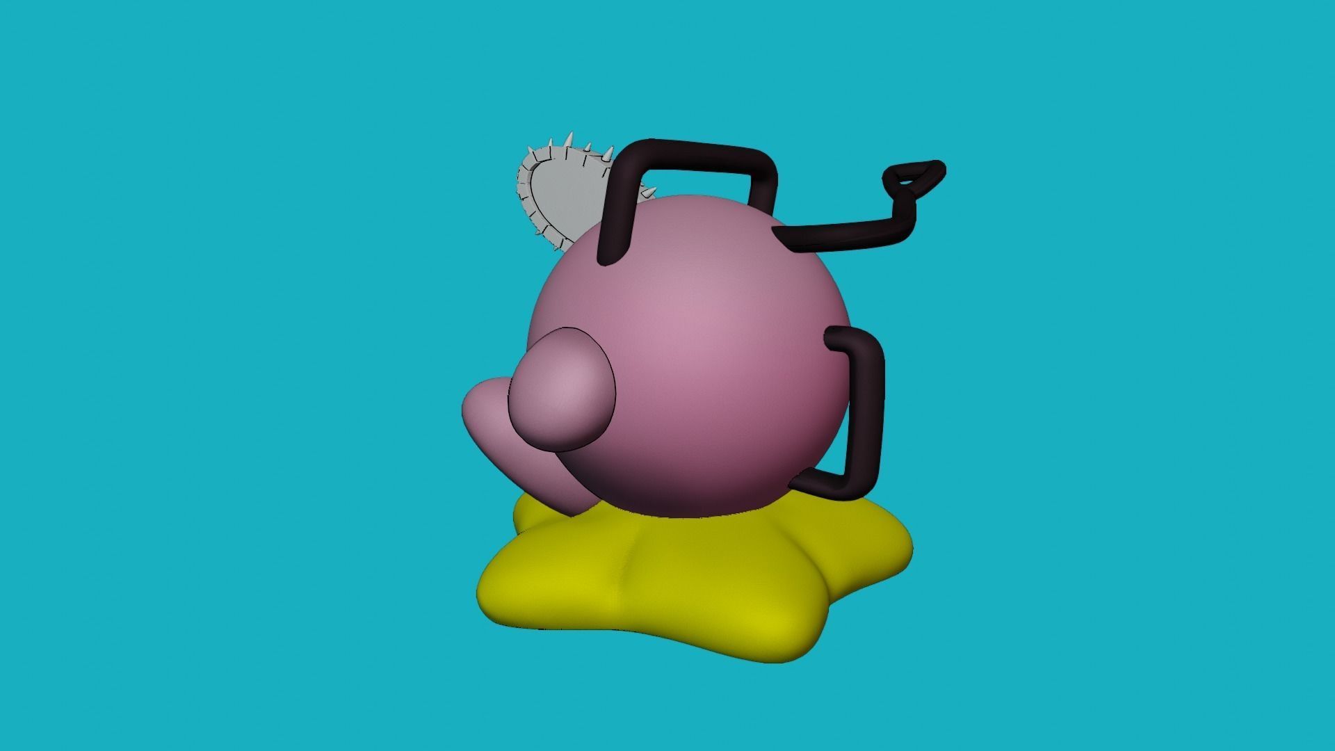 kirby Chainsaw man Crossover 3D print model_9