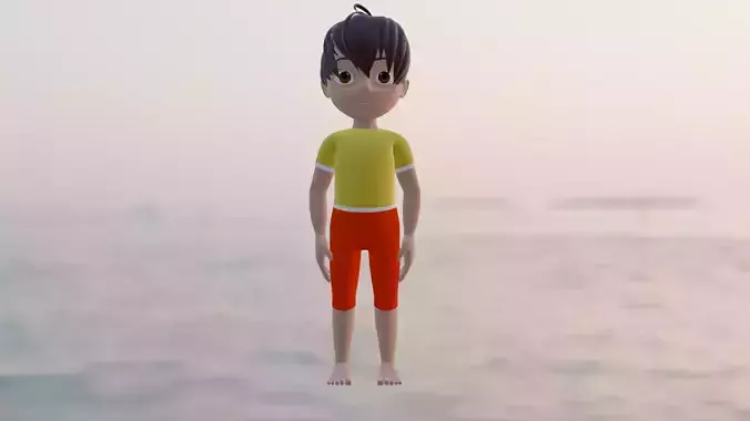 Kadu 3D Toon Model with Mixamo Rig Low-poly 3D model