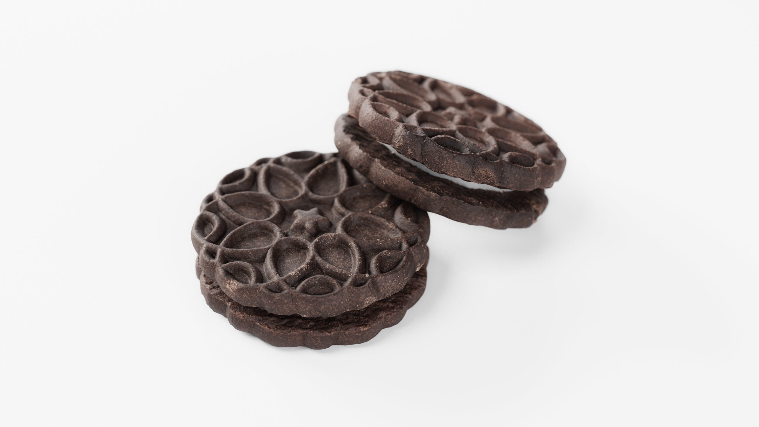 Chocolate Cookie with Cream Filling - 3D Scan 3D model_2