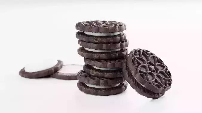 Chocolate Cookie with Cream Filling - 3D Scan 3D model