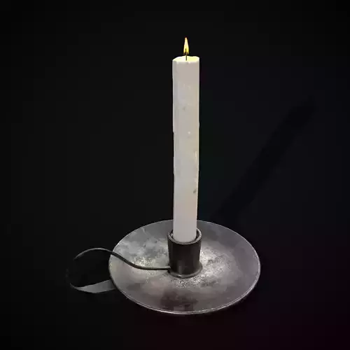 Tall Iron Chamberstick Low-poly 3D model