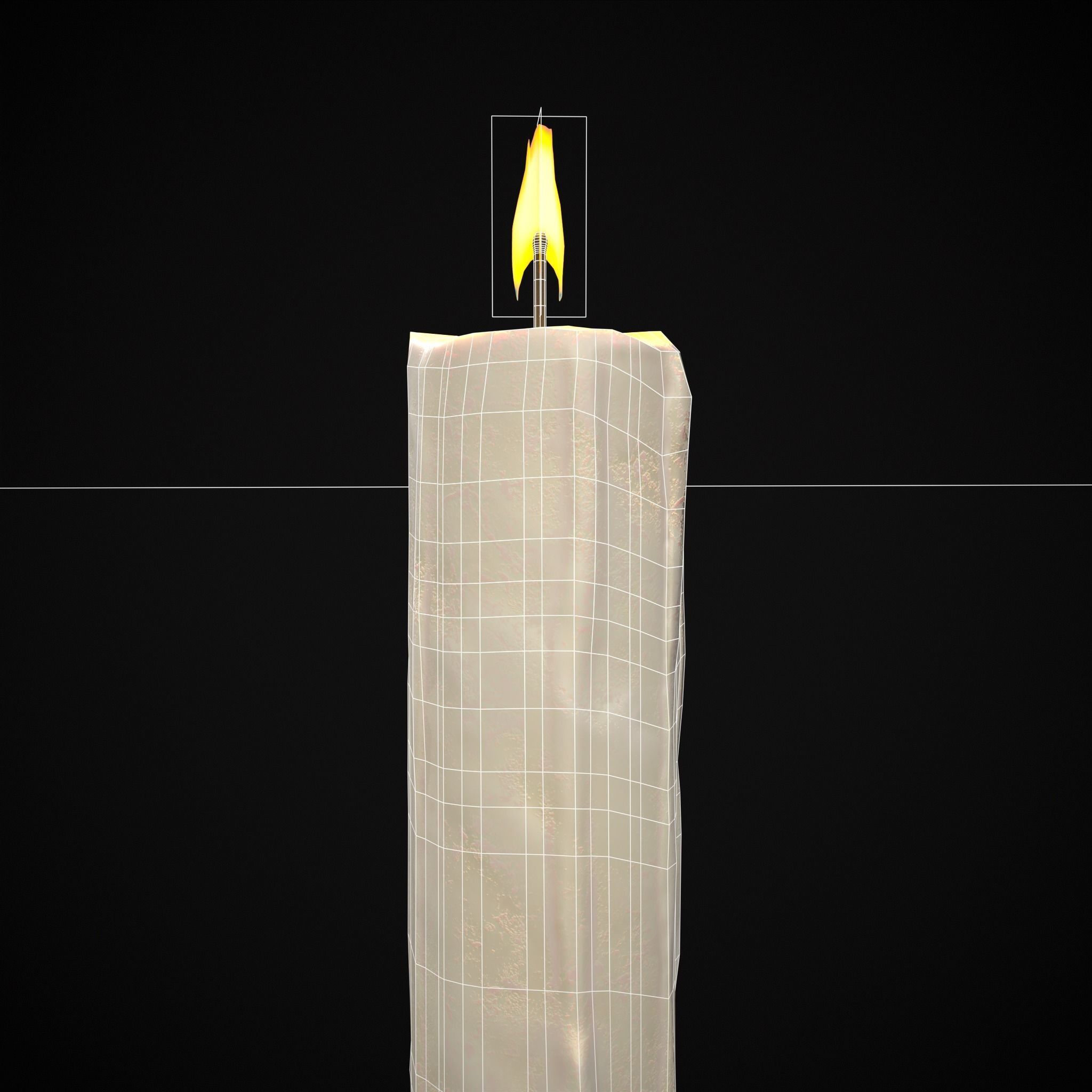 Tall Iron Chamberstick Low-poly 3D model_22