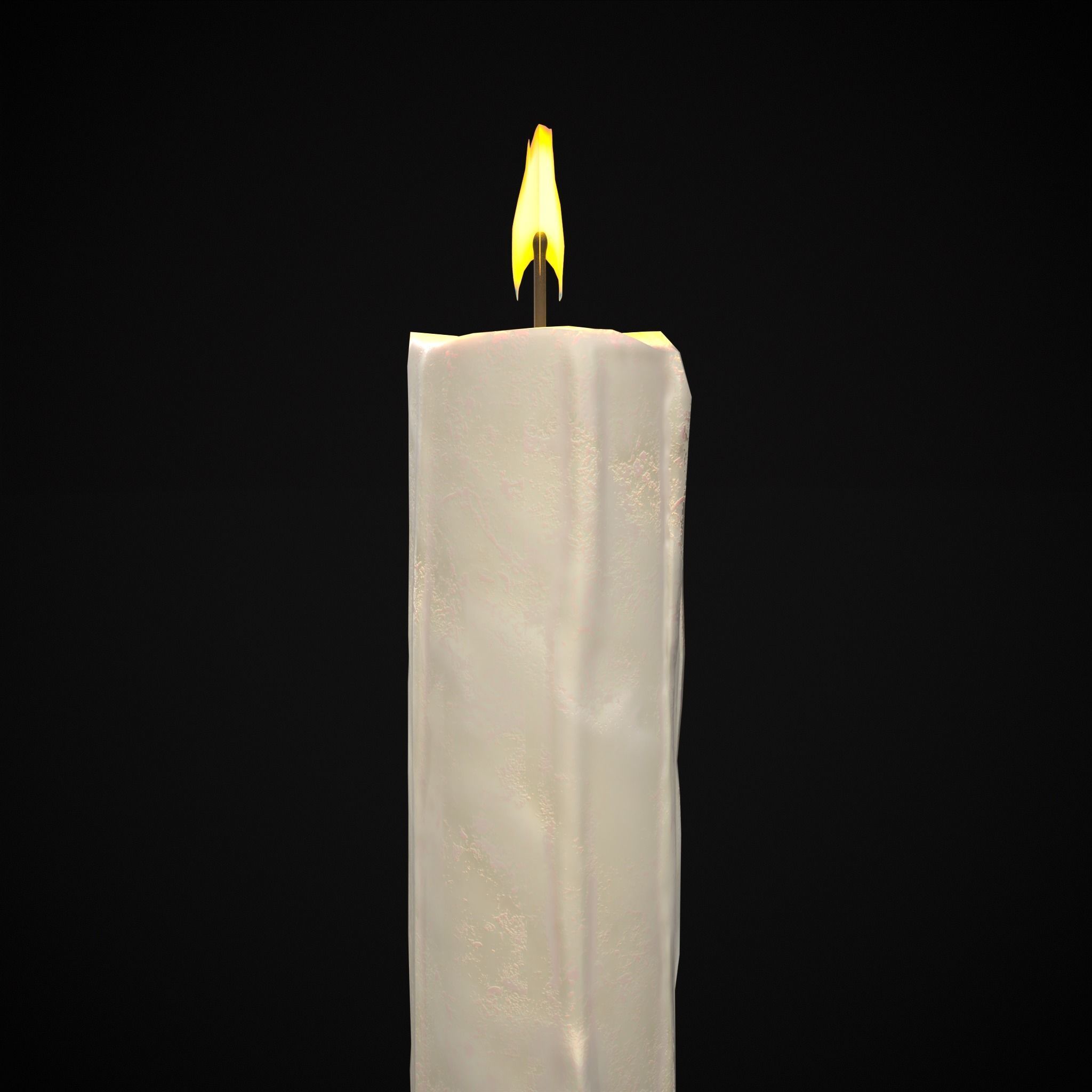 Tall Iron Chamberstick Low-poly 3D model_21