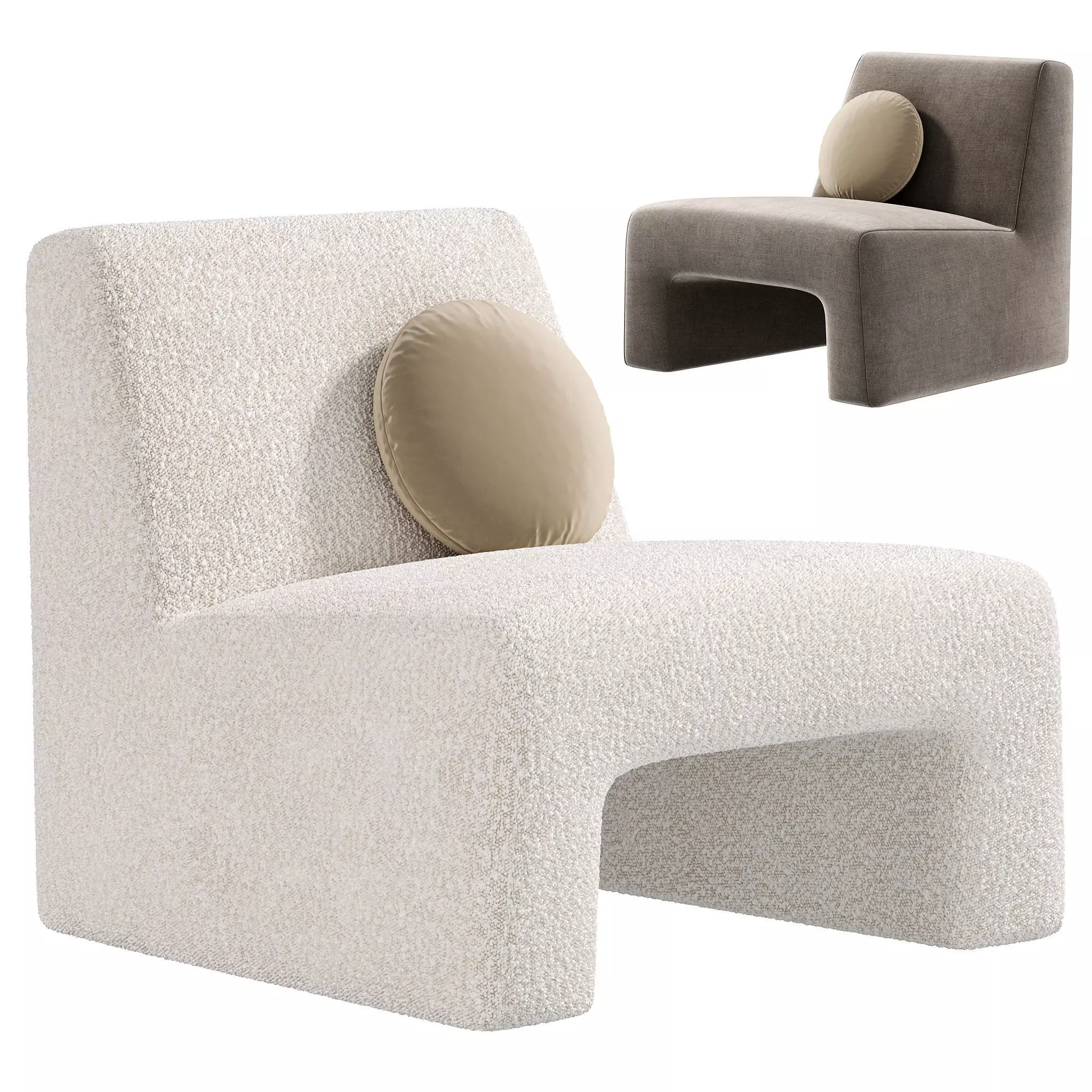 Dario Green Boucle Accent Chair by cb2 3D model