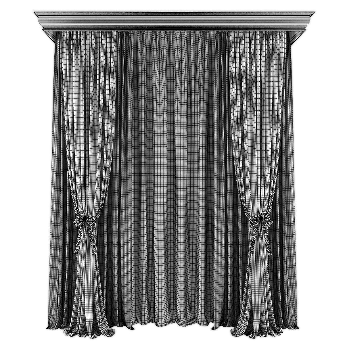Curtains593 Low-poly 3D model_1