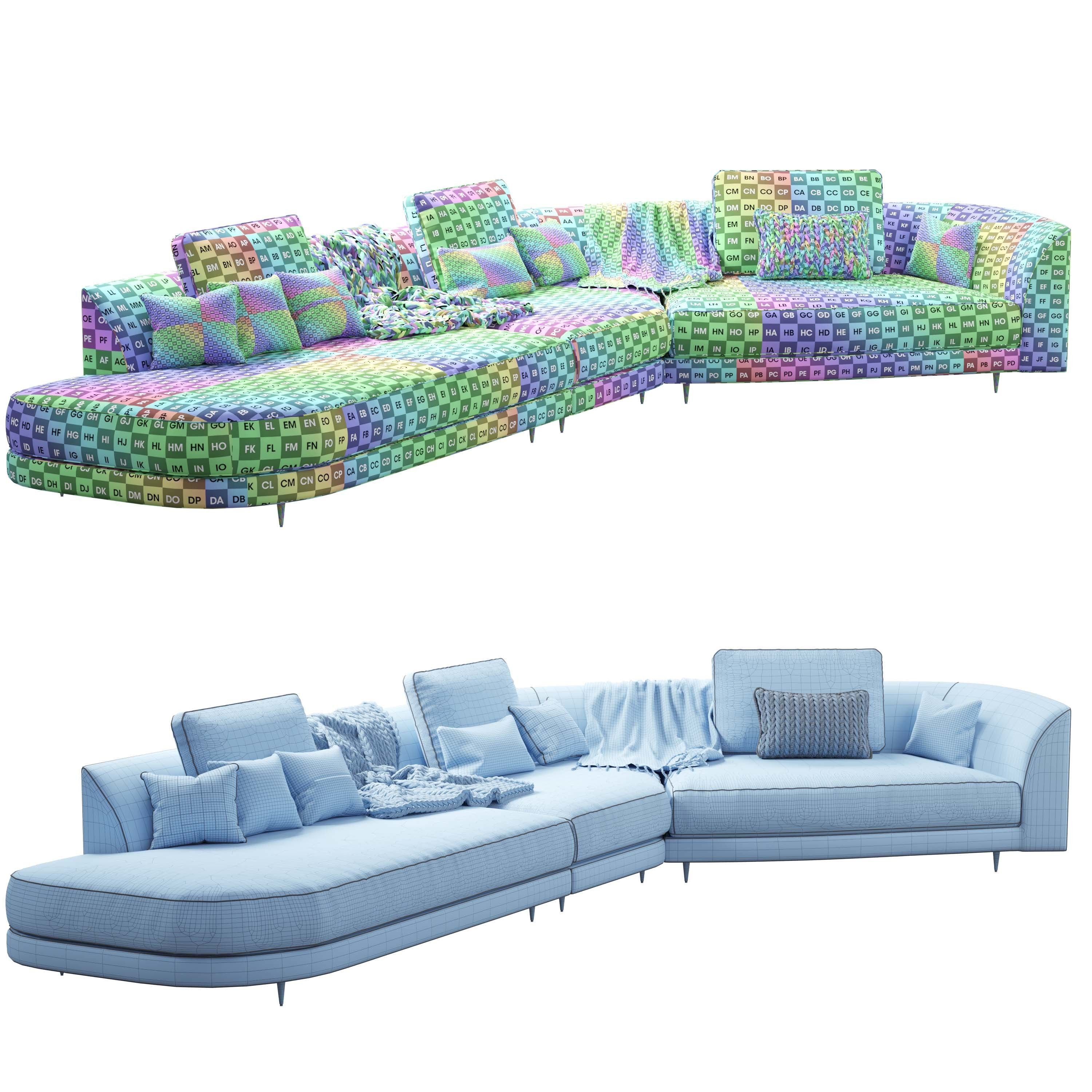 Rolf benz kumo sofa 3D model_4