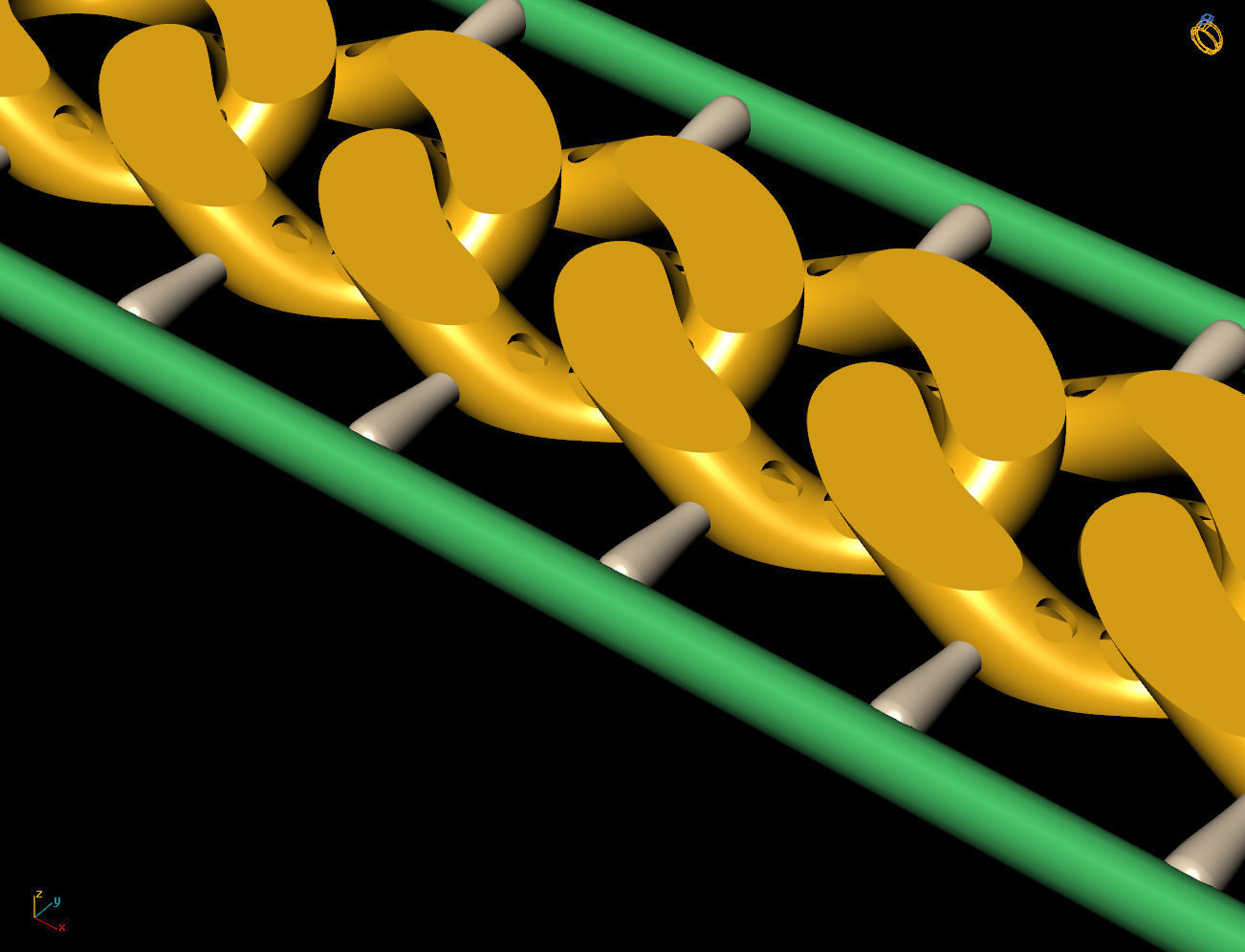 12 MM 45 CM CUBAN LINK CHAIN FOR BRACELET OR NECKLACE 3D print model_7