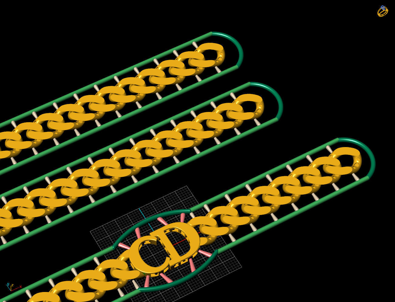 12 MM 45 CM CUBAN LINK CHAIN FOR BRACELET OR NECKLACE 3D print model_4