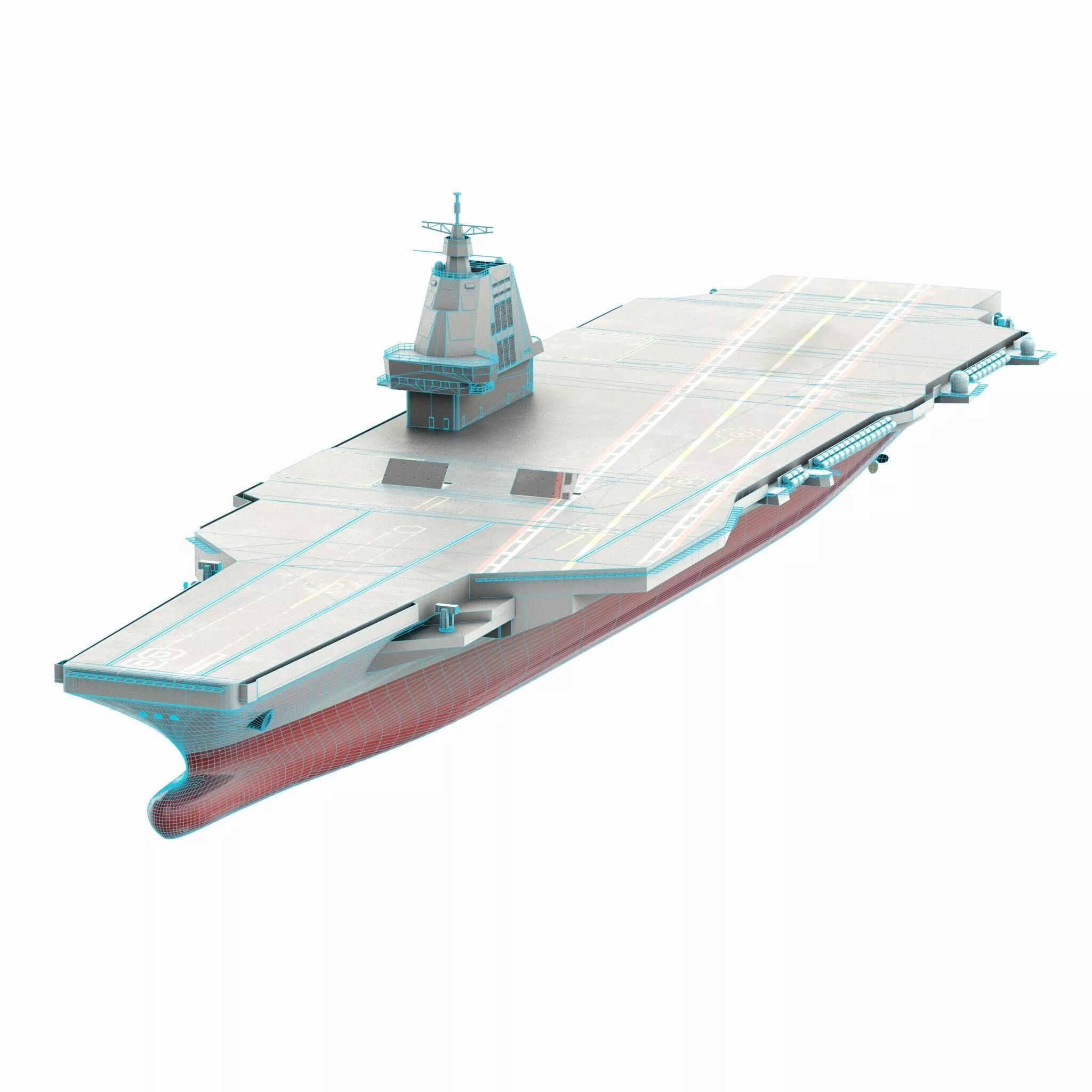 Type 003 Fujian Aircraft Carrier Low-poly 3D model