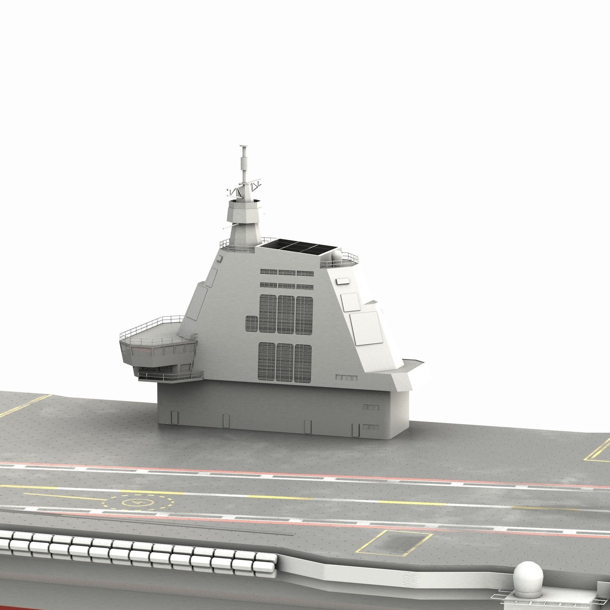 Type 003 Fujian Aircraft Carrier Low-poly 3D model_8