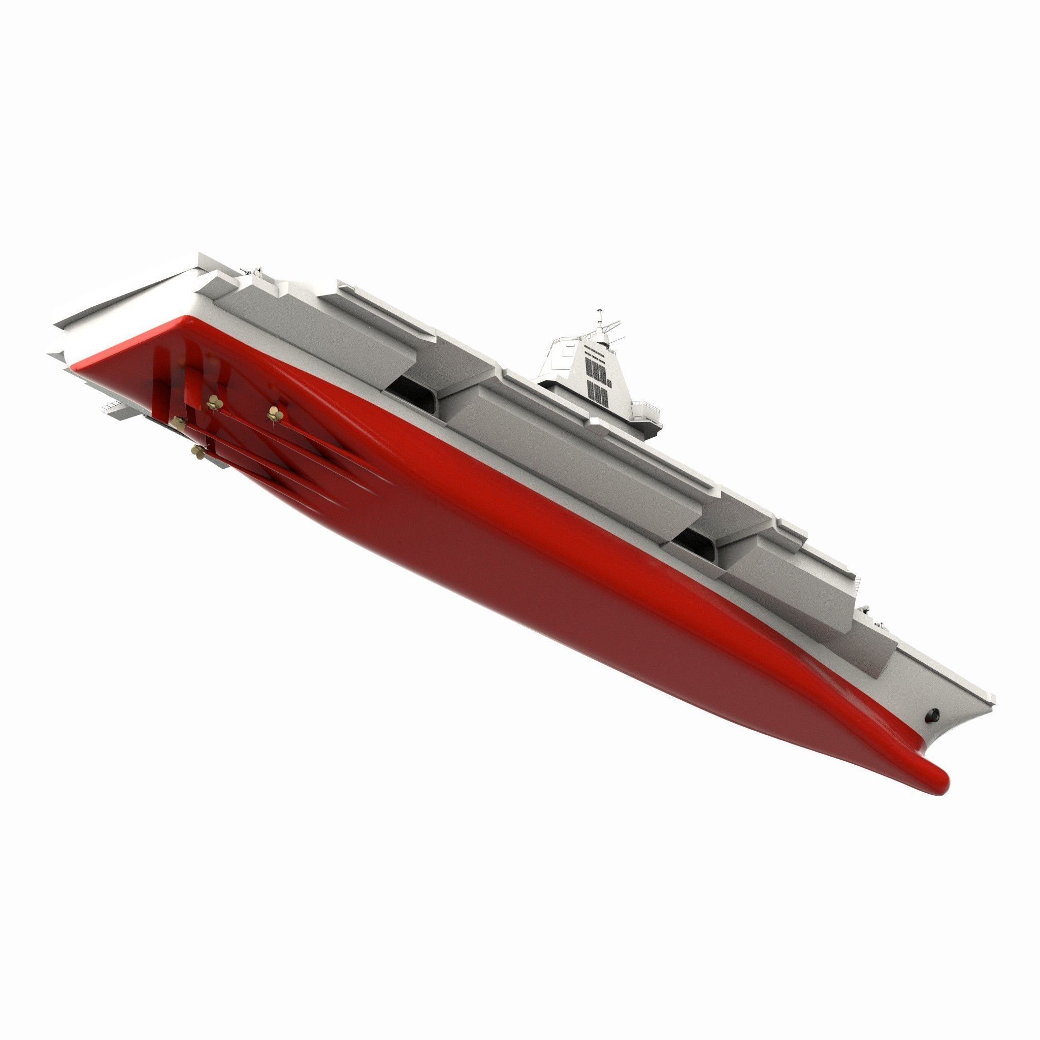 Type 003 Fujian Aircraft Carrier Low-poly 3D model_7