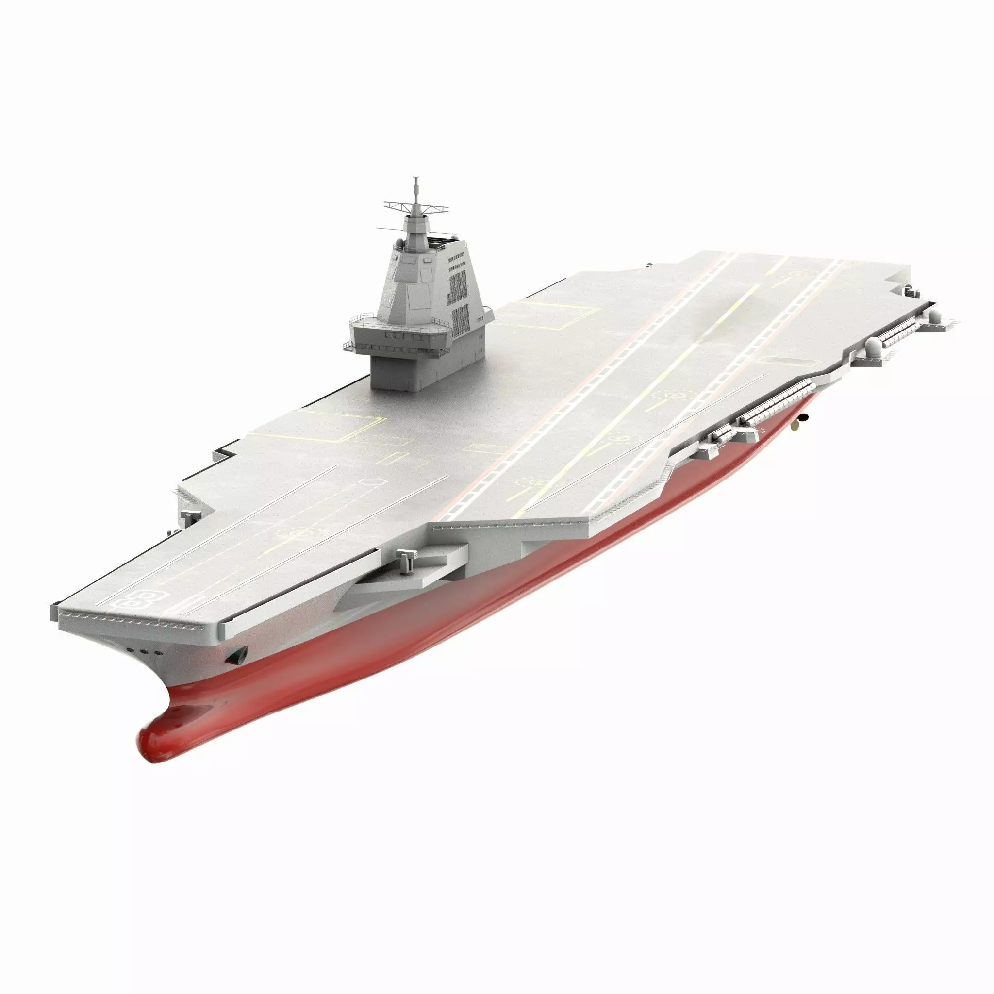 Type 003 Fujian Aircraft Carrier Low-poly 3D model_0