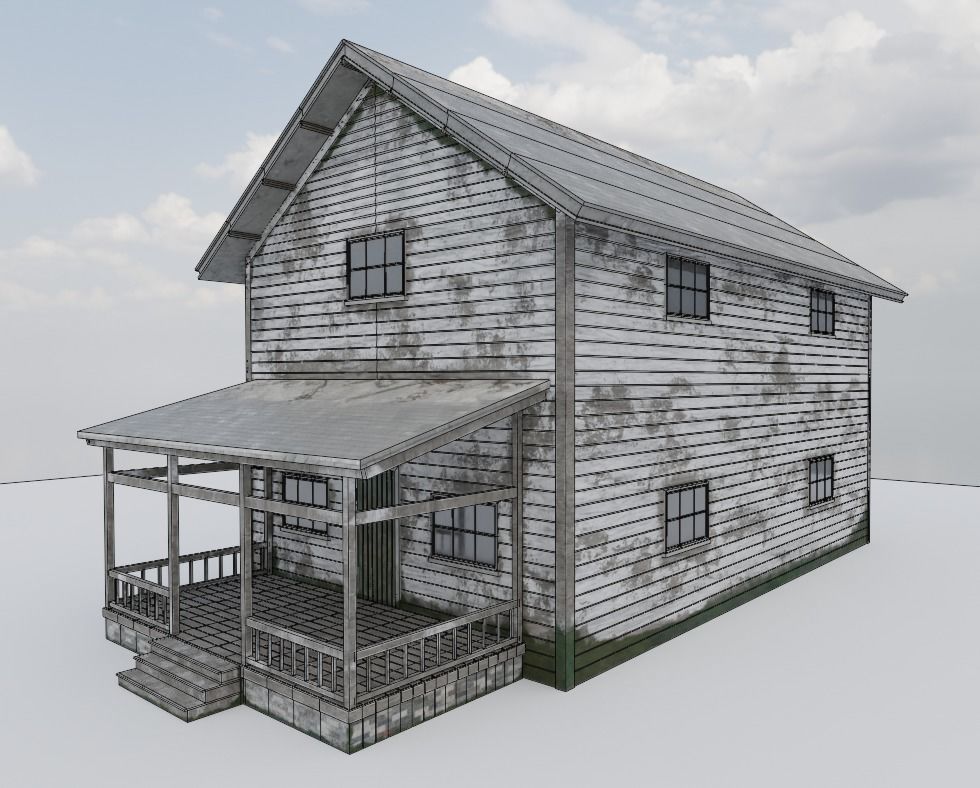 Abandoned House 3D Model Low-poly 3D model_5