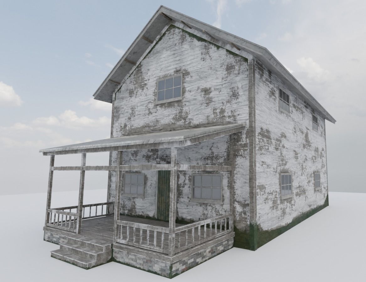 Abandoned House 3D Model Low-poly 3D model_3