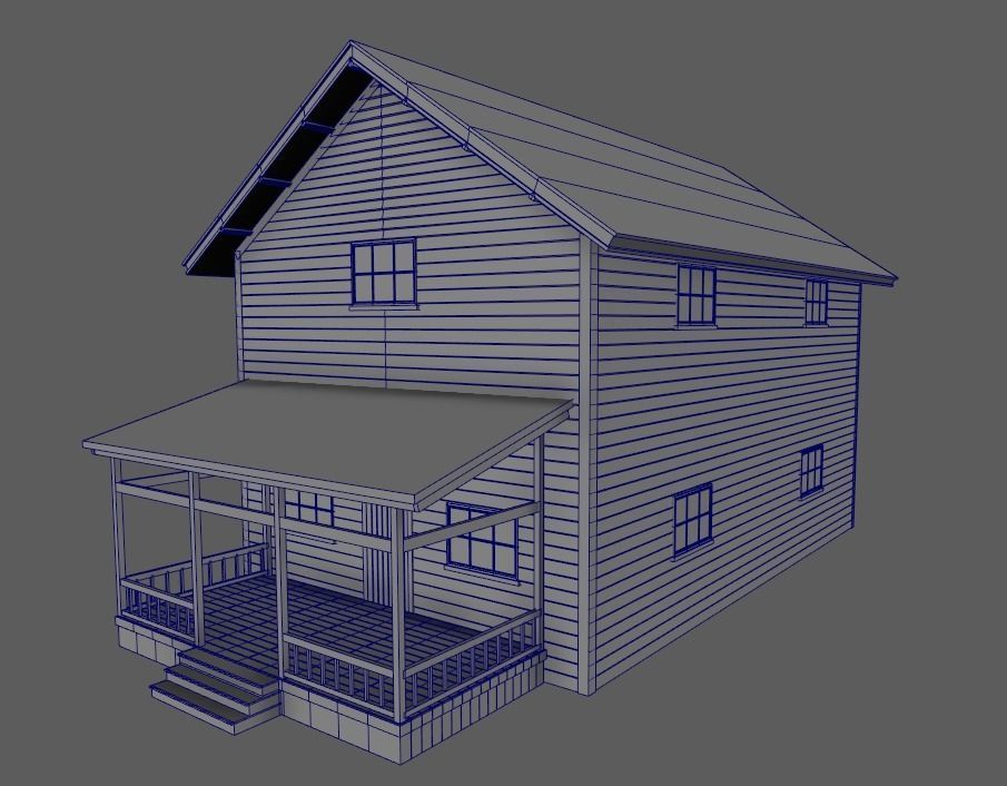 Abandoned House 3D Model Low-poly 3D model_7