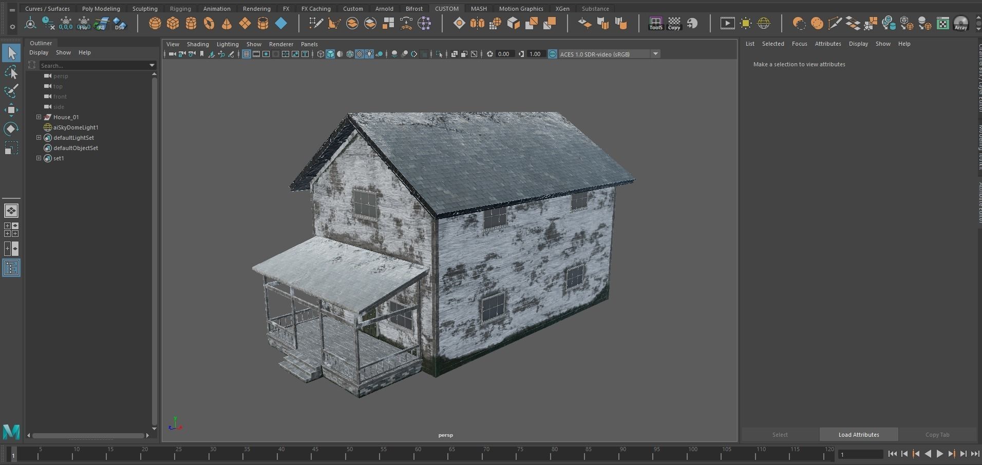 Abandoned House 3D Model Low-poly 3D model_8