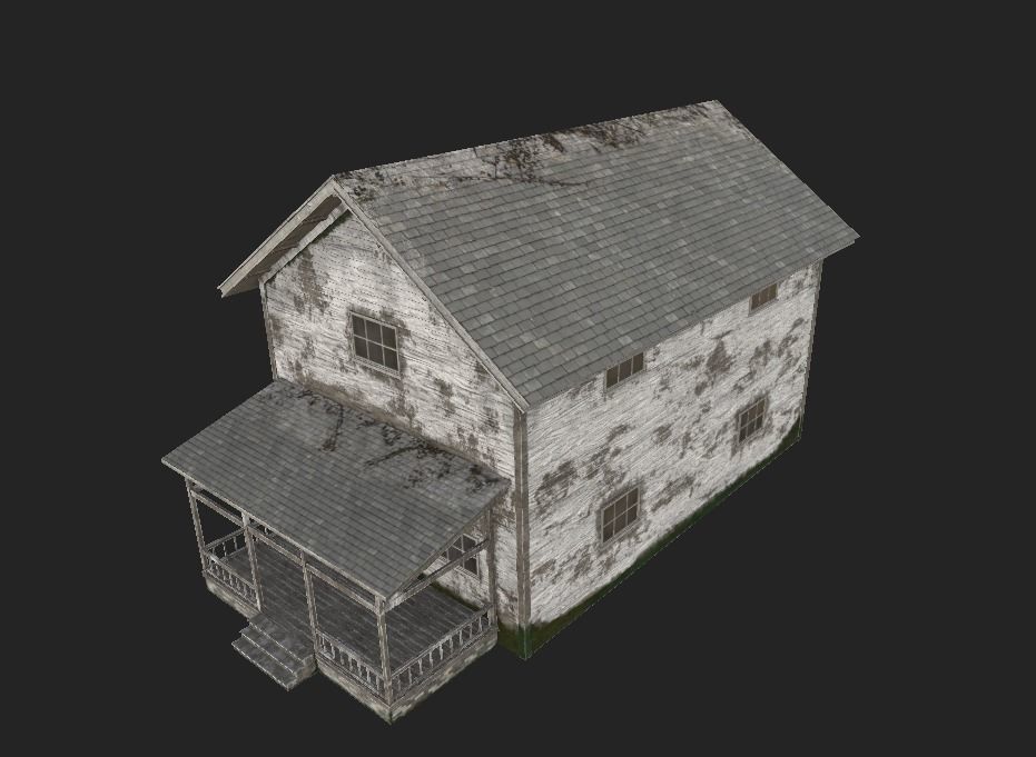 Abandoned House 3D Model Low-poly 3D model_2