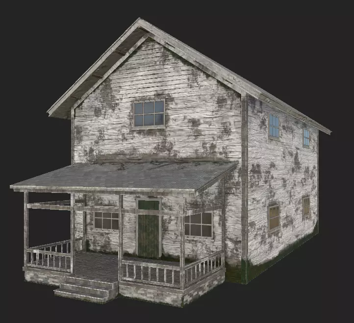Abandoned House 3D Model Low-poly 3D model_0