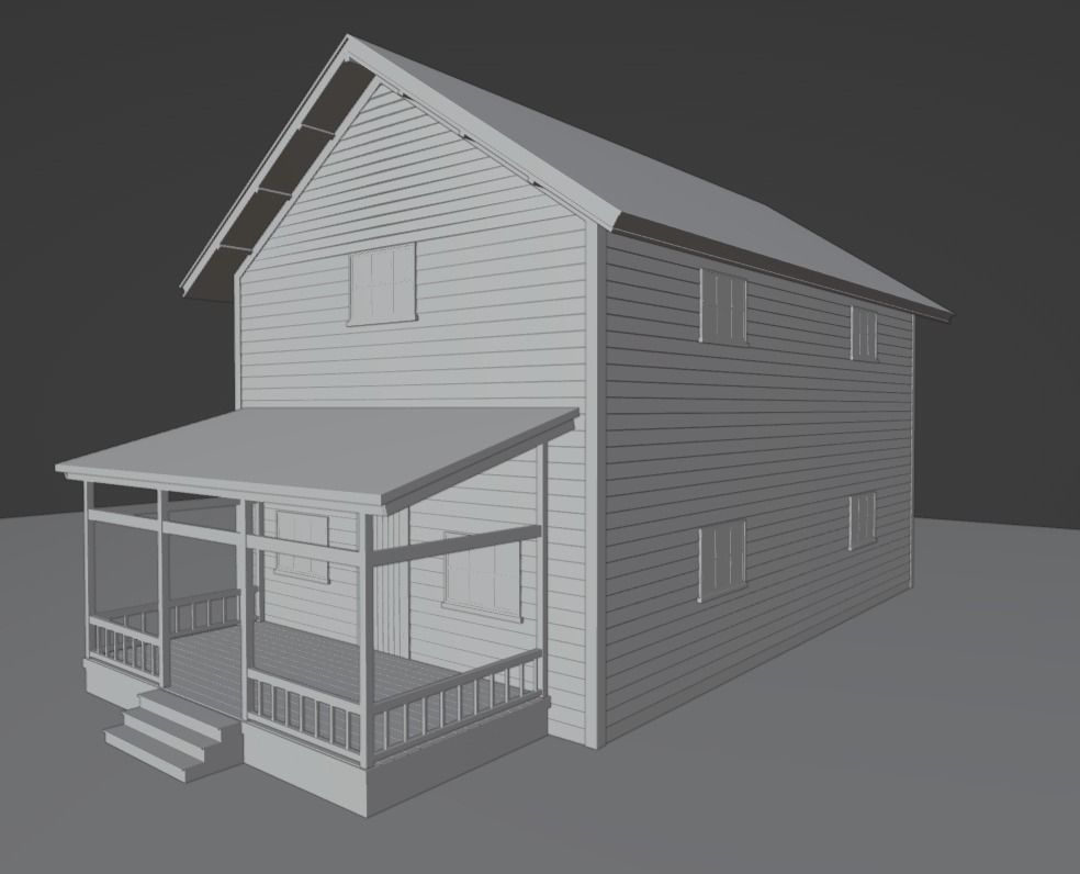 Abandoned House 3D Model Low-poly 3D model_6
