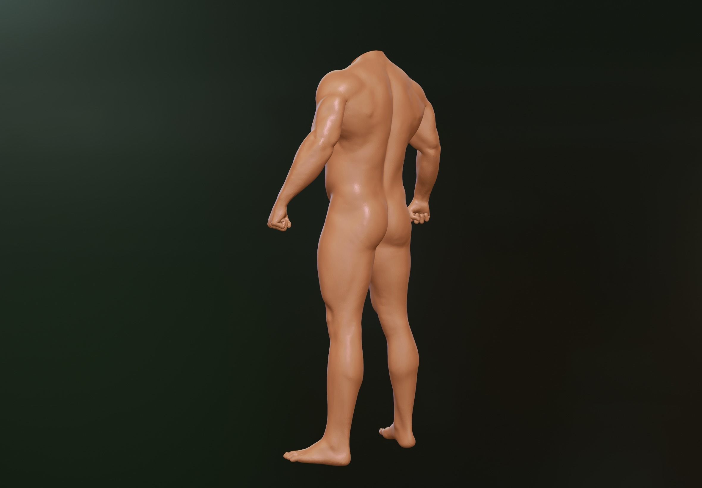 Muscle Man Stance 3D model_3