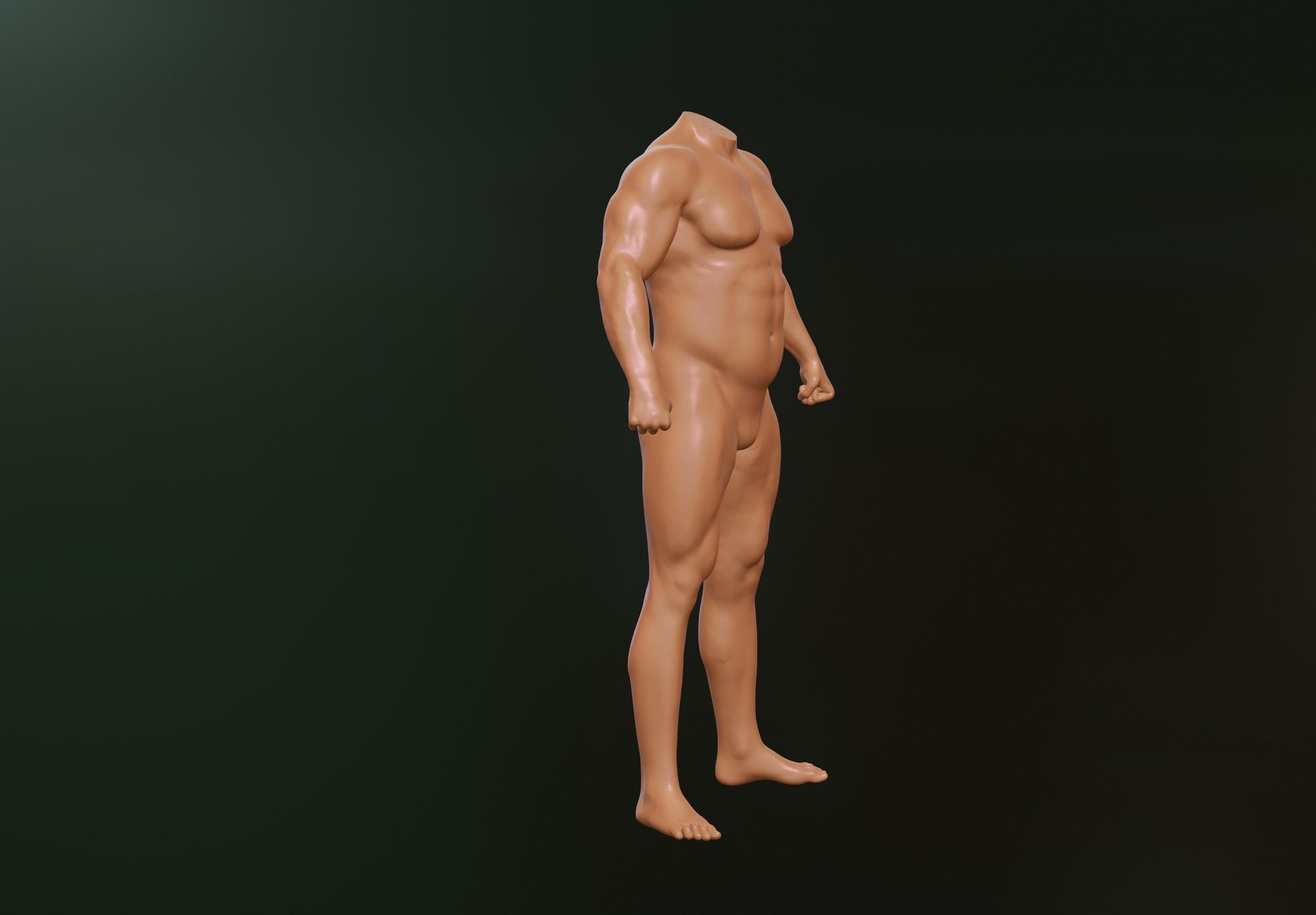 Muscle Man Stance 3D model_1