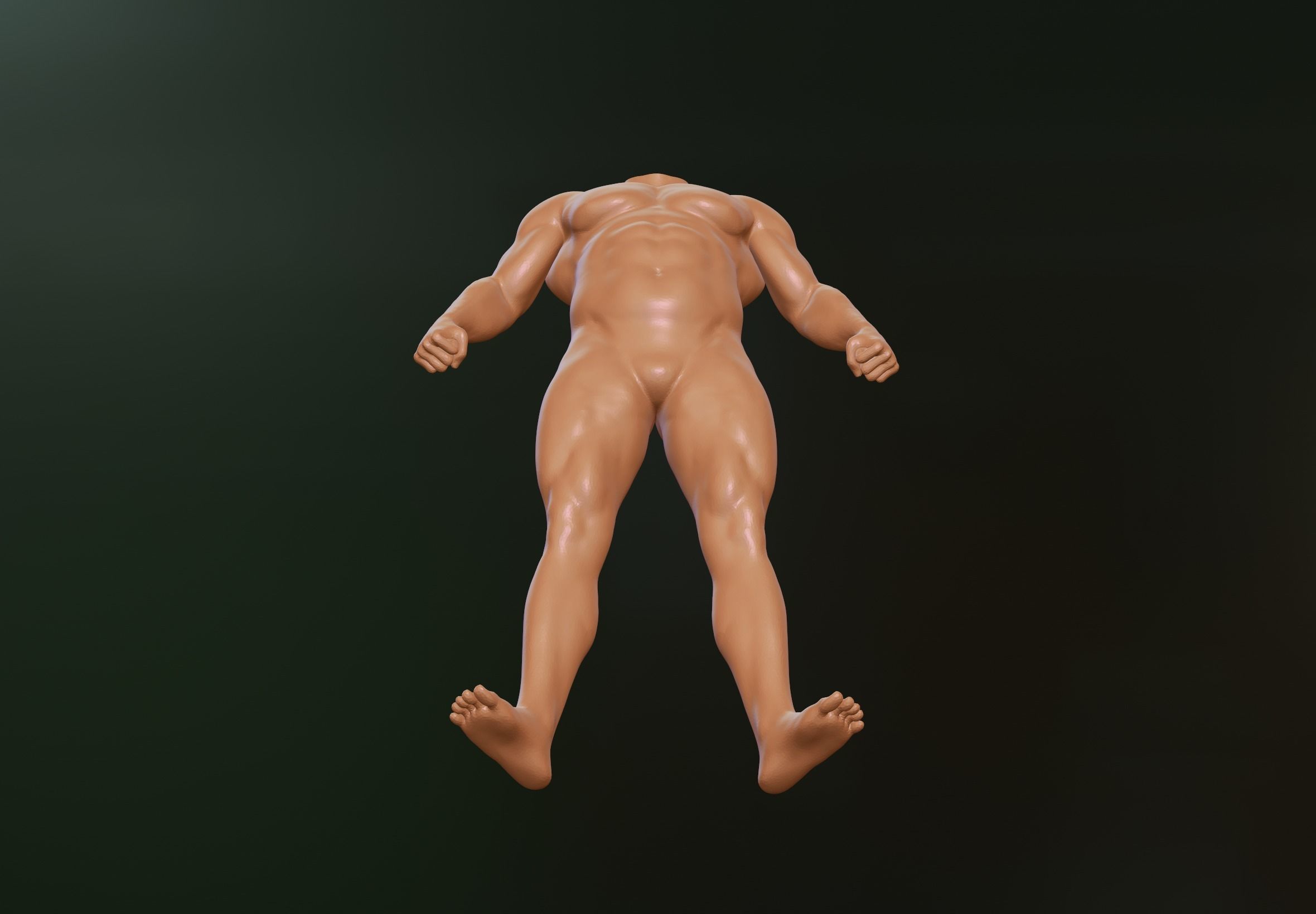 Muscle Man Stance 3D model_2