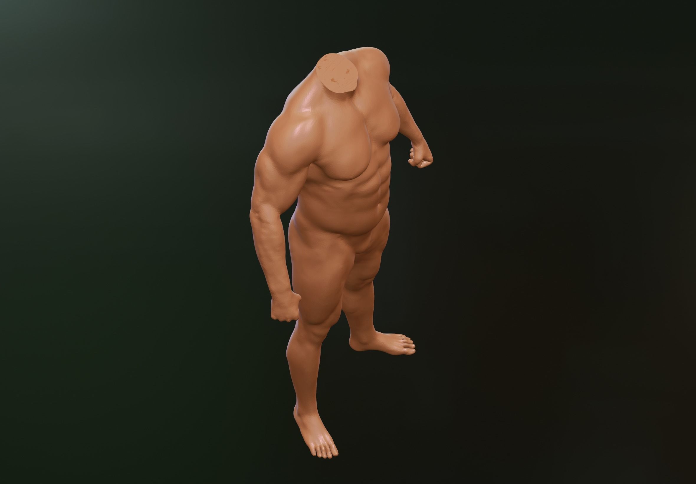 Muscle Man Stance 3D model_4