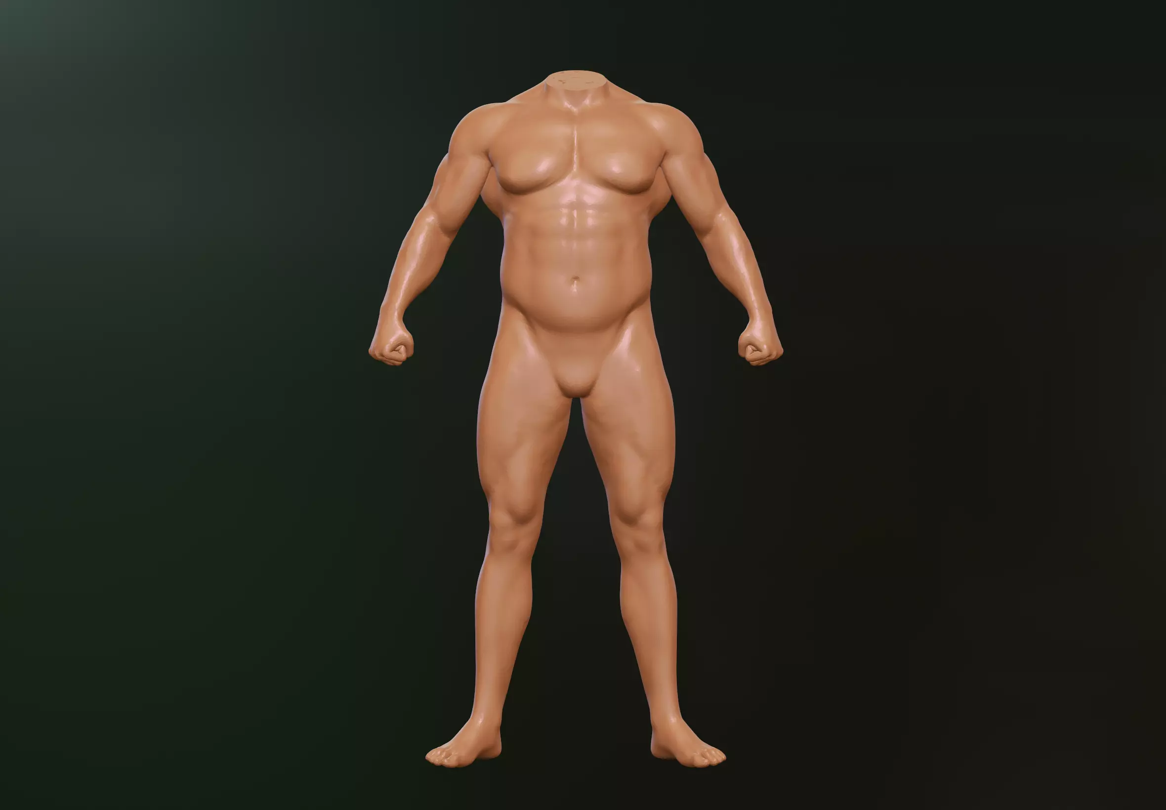 Muscle Man Stance 3D model_0