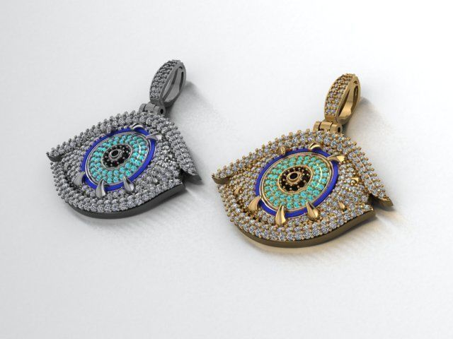 evil eye pendant 3D print model_19