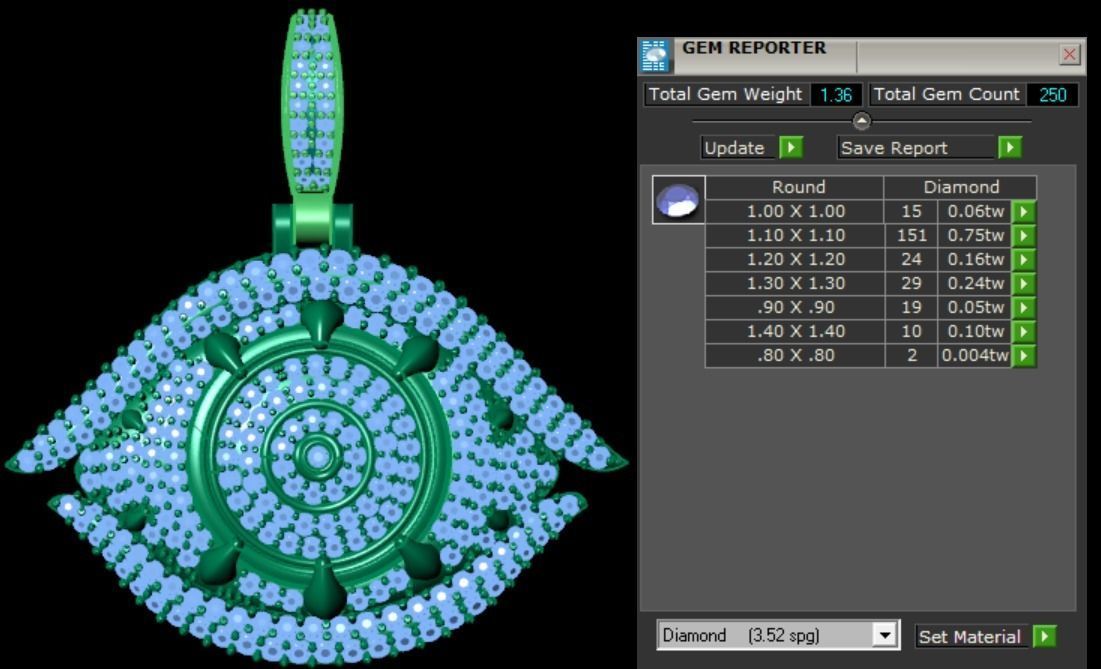 evil eye pendant 3D print model_1