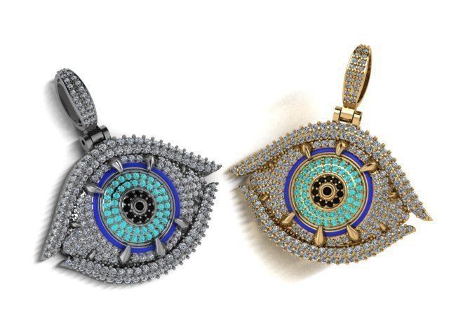 evil eye pendant 3D print model_23