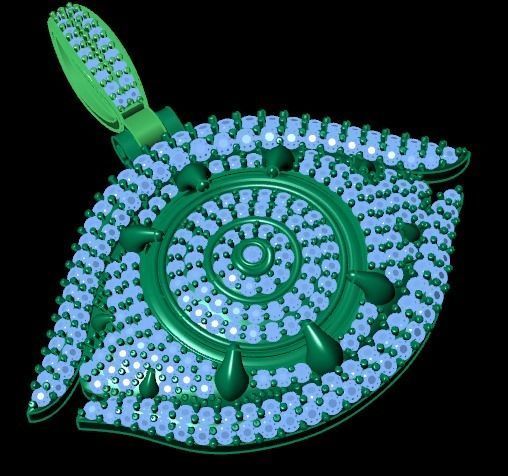 evil eye pendant 3D print model_12