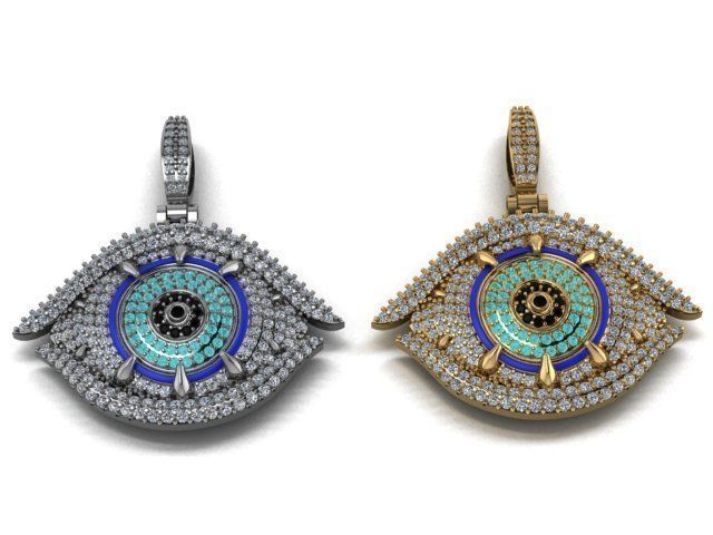 evil eye pendant 3D print model_11