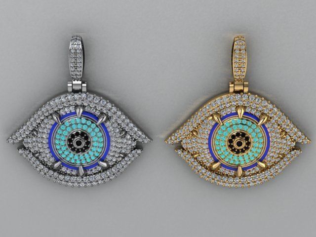 evil eye pendant 3D print model_6