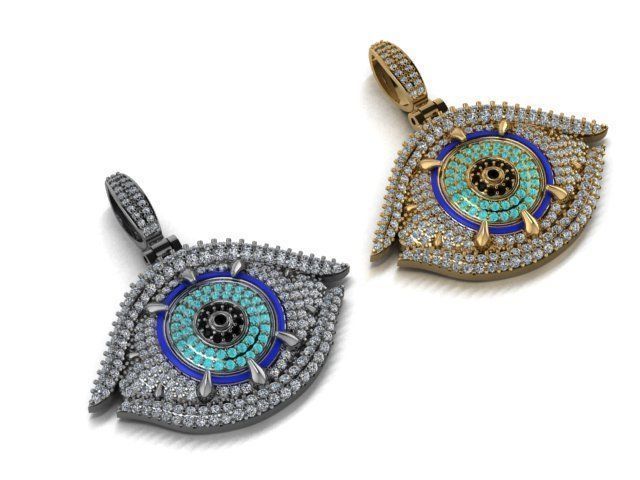 evil eye pendant 3D print model_13