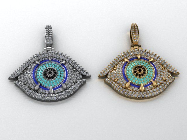 evil eye pendant 3D print model_17