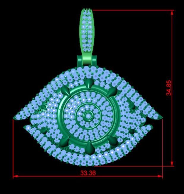 evil eye pendant 3D print model_10