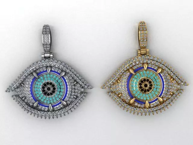 evil eye pendant 3D print model_0
