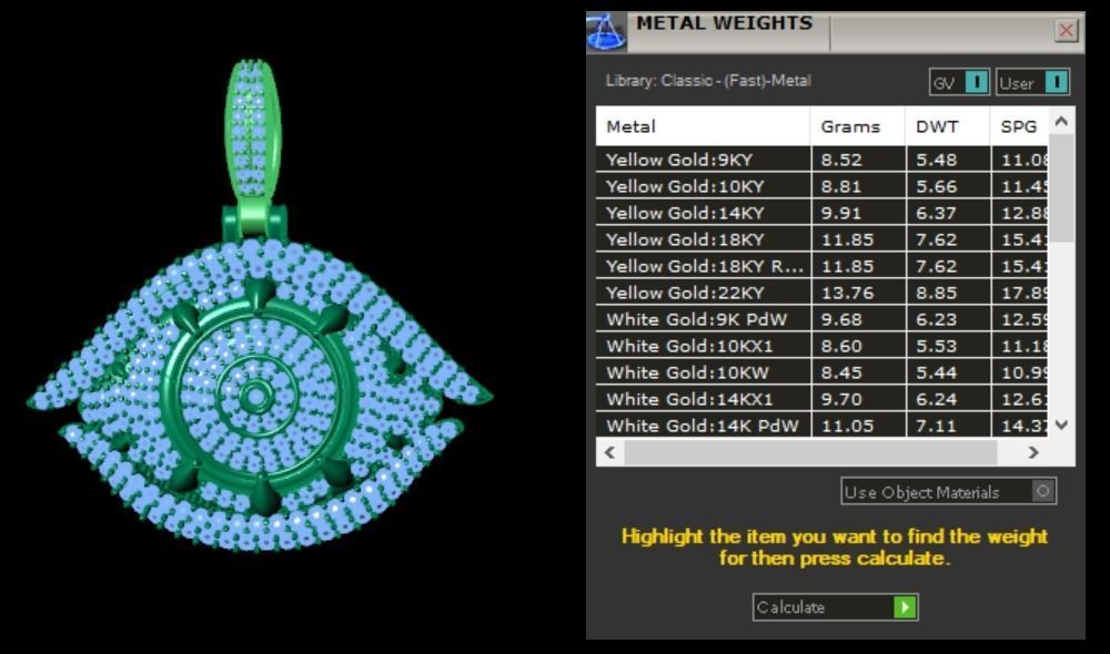 evil eye pendant 3D print model_22