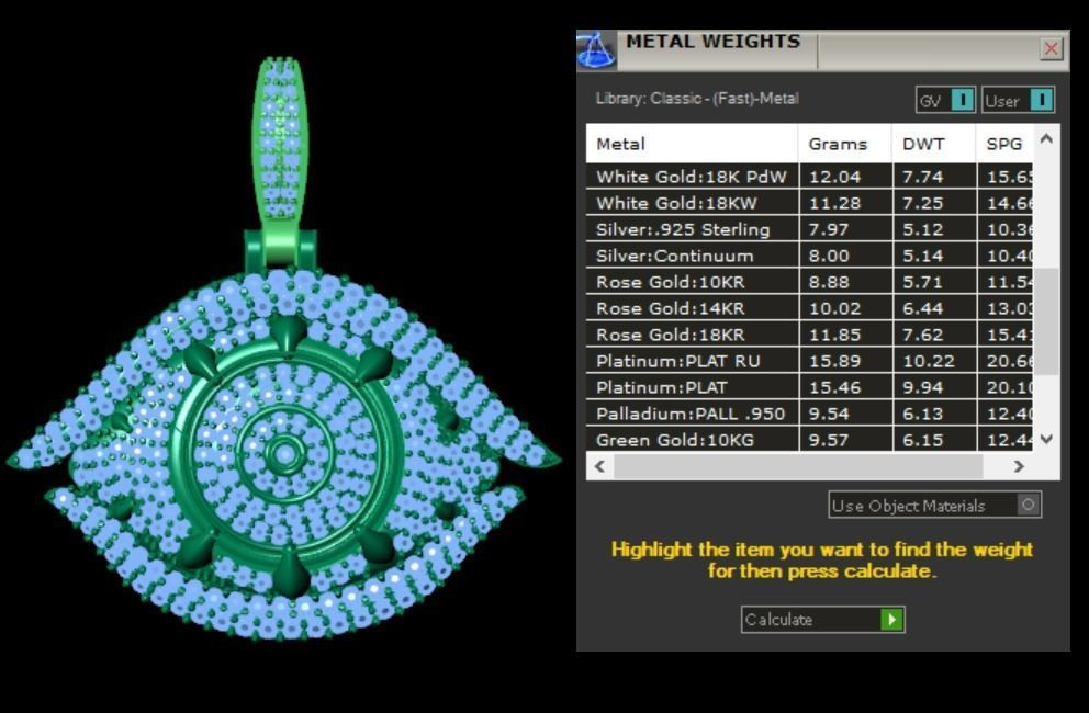evil eye pendant 3D print model_24