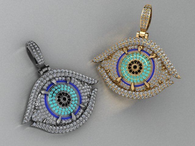 evil eye pendant 3D print model_21