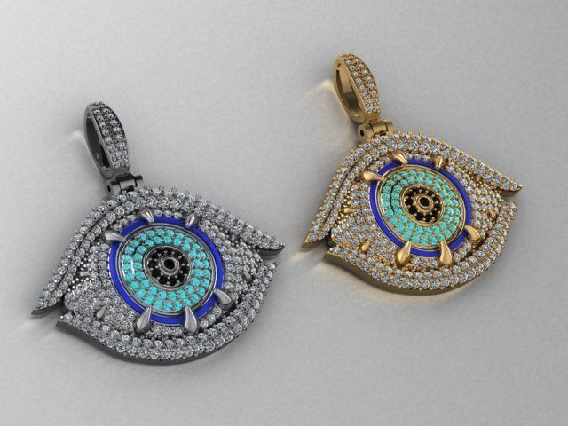 evil eye pendant 3D print model_15