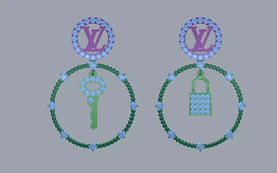 earring 3D print model_0