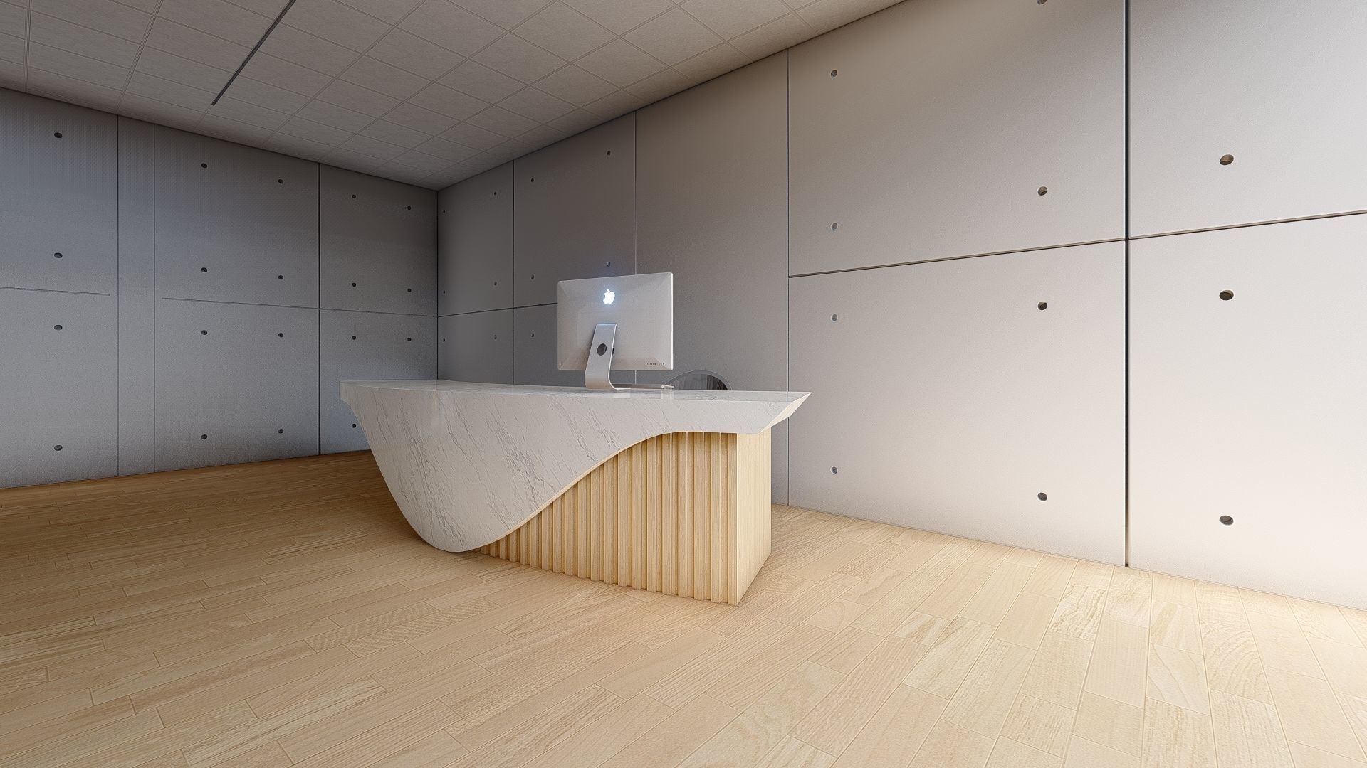 Reception desk 3D model_4