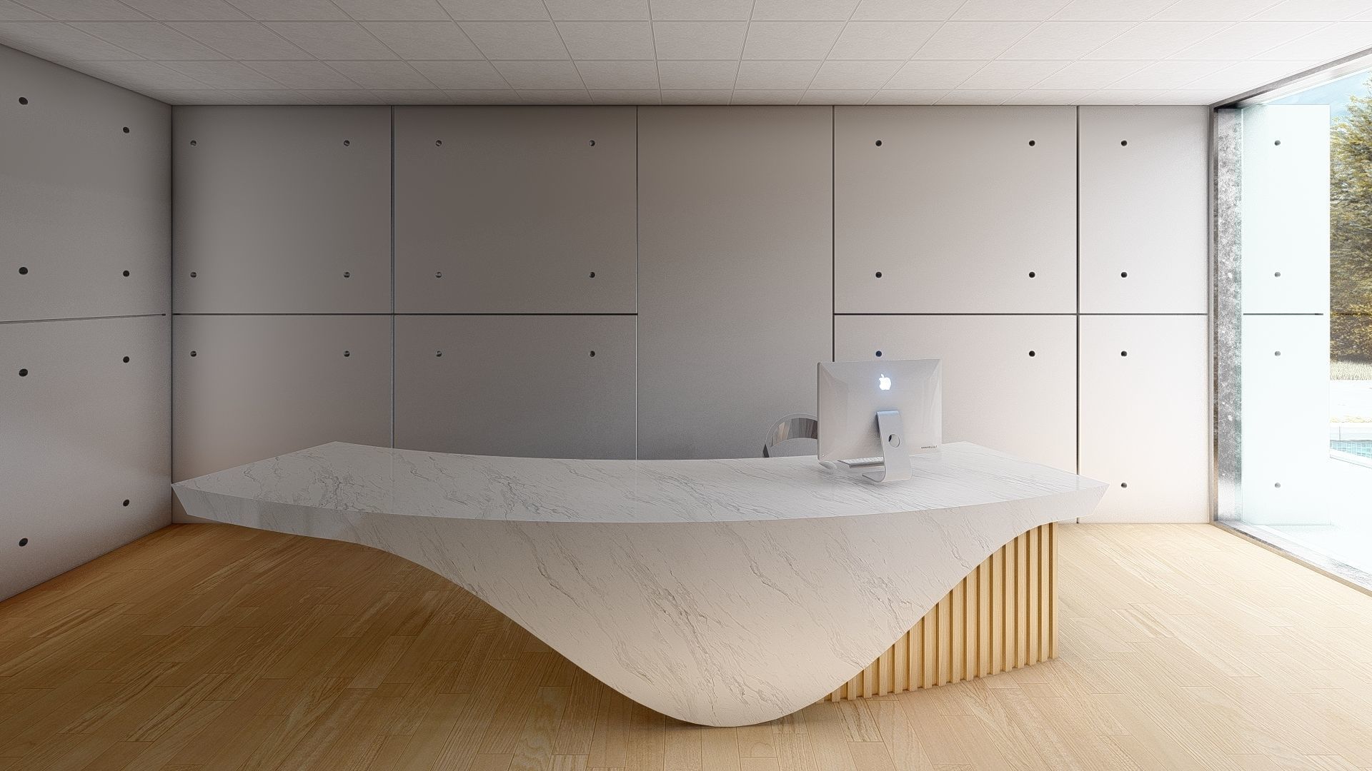 Reception desk 3D model_2